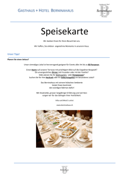 Speisekarte - Berninahaus