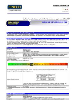 SCHEDA PRODOTTO Salvo diversa indicazione, tutti i dati riportati