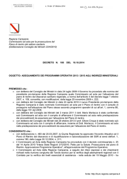 adeguamento dei programmi operativi 2013 / 2015 agli
