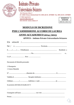 modulo di iscrizione - UNIIPUS &ndash; Istituto Privato Universitario Svizzero