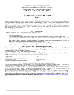 Manifesto L34 - Laurea in Geologia - Dipartimento di Fisica e Geologia