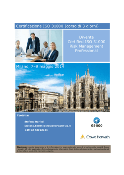 Certificazione ISO 31000 - Crowe Horwath International