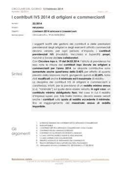 I contributi IVS 2014 di artigiani e commercianti