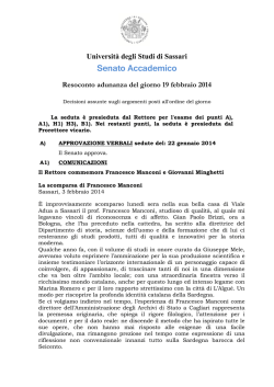 Senato Accademico del 19 febbraio 2014