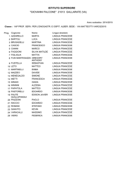 Classi 2014-15 10 settembre 2014