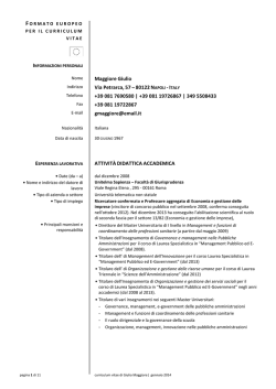 Curriculum Vitae - Universit&agrave; degli Studi del Sannio
