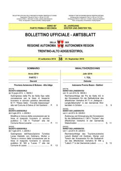 Bollettino - Regione Autonoma Trentino Alto Adige