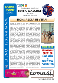 n. 4 &ndash; Novembre - Centro Basket del Chiese