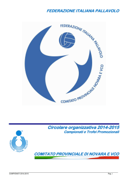 Indizione Campionati 2014-2015 - FIPAV Novara