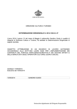DIREZIONE CULTURA E TURISMO DETERMINAZIONE