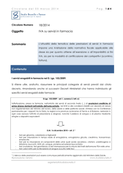 Circolare n 18 2014 - IVA su Servizi in Farmacia