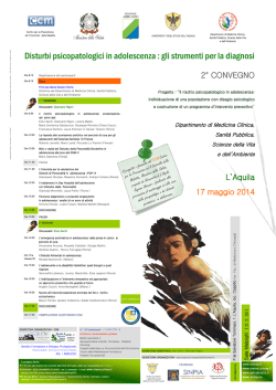 Disturbi psicopatologici in adolescenza