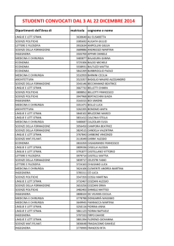 Elenco studenti convocati in partenza nei mesi