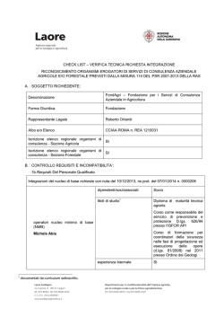 Check List - Regione Autonoma della Sardegna