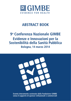 9a Conferenza Nazionale GIMBE ABSTRACT BOOK