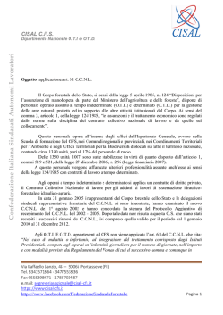 Appunto tecnico sulla malattia - CISAL-CFS