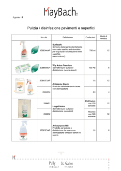 Pulizia / disinfezione pavimenti e superfici