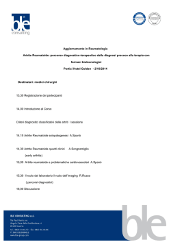 Aggiornamento in Reumatologia Artrite Reumatoide