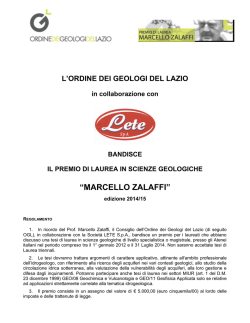 &ldquo;MARCELLO ZALAFFI&rdquo; - Ordine dei Geologi del Lazio