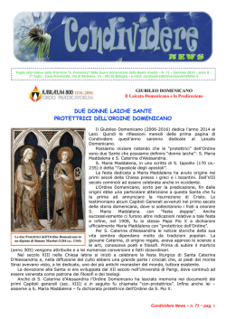 CondividereNews_gennaio_2014 - Suore Domenicane della Beata