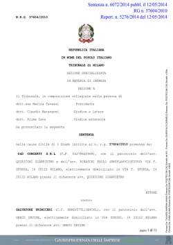 scarica la sentenza - Giurisprudenza delle imprese