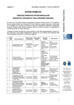 avviso pubblico tirocini formativi extracurriculari