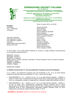 Consiglio Federale 15/04/2014 - Federazione Cricket Italiana