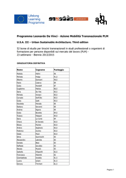 Programma Leonardo Da Vinci - Azione Mobilit&agrave; Transnazionale PLM