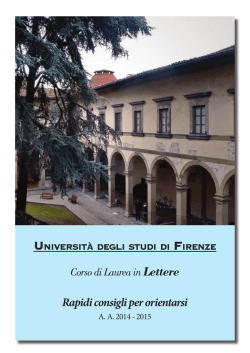 Documento POF Lettere okokok.indd - Corso di Laurea Triennale in