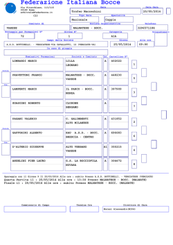 Sorteggio - Federazione Italiana Bocce