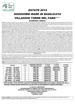 ESTATE 2014 SOGGIORNI MARE IN BASILICATA