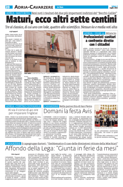 Domani la festa Avis Nella parrocchia di San Pietro