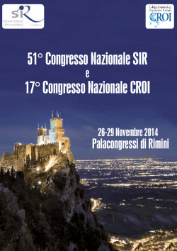 51° Congresso Nazionale SIR 17° Congresso Nazionale CROI