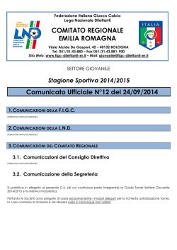 CU 12 SGS... - FIGC Comitato Regionale Emilia Romagna