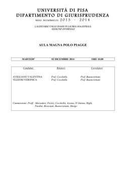 Calendario Laurea Magistrale DICEMBRE 2014