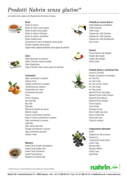 i prodotti Nahrin senza glutine