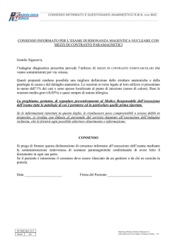 Consenso informato Risonanza Magnetica Nucleare Mdc