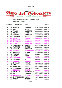 Ordine Arrivo Belvedere 2014