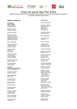 Check list specie Alpe Pian di Boit