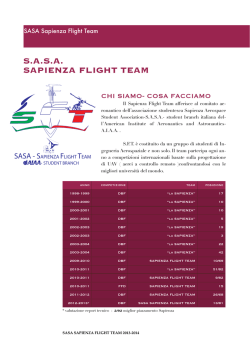 sasa sapienza flight team - Dipartimento di Ingegneria Meccanica e