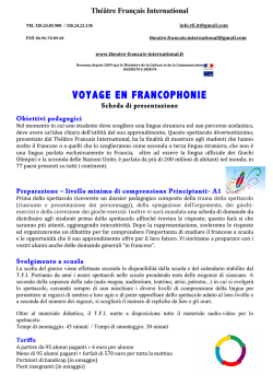 VOYAGE EN FRANCOPHONIE - Théâtre Français International