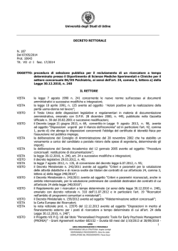bando RTD DISM 06/D5 - Universit&agrave; di Udine