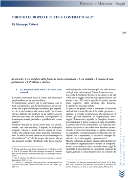 G. VETTORI, Diritto europeo e tutele contrattuali