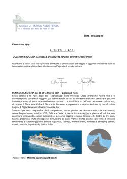 COSTA CROCIERE: LE MILLE E UNA NOTTE