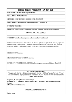 Storia del pensiero scientifico e filosofico M