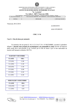 ISTITUTO DI ISTRUZIONE SUPERIORE STATALE &ldquo;E. VANONI" Via