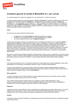 Condizioni generali di vendita di Mondoffice Srl per i privati