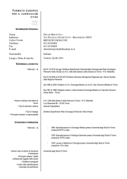 Curriculum Vitae - CampusNet - Universit&agrave; degli Studi di Torino