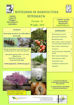 Notiziario ALSIA N&deg; 14 del 31 luglio 2014