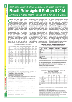 Fissati i Valori Agricoli Medi per il 2014
